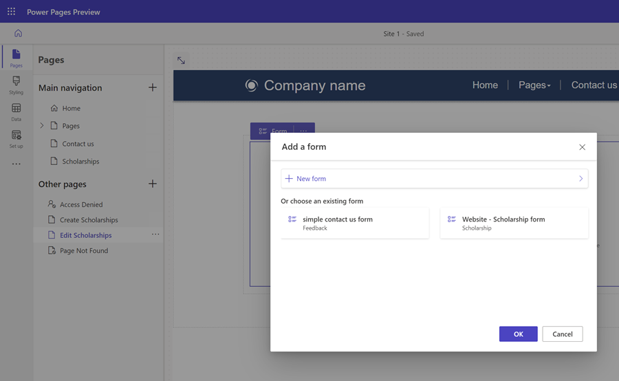 Adăugați un formular de editare la pagina web.