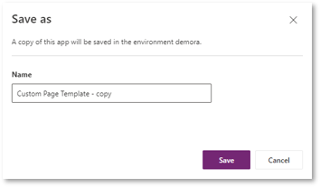 Casetă de dialog pentru redenumirea paginilor personalizate în studio.
