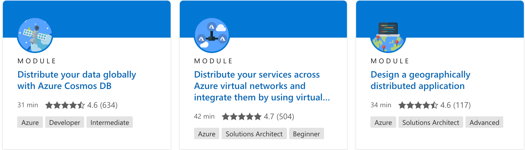 Captură de ecran afișând un singur modul cu toate detaliile de pe site-ul web Microsoft Learn