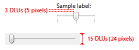 figure of recommended slider sizing and spacing