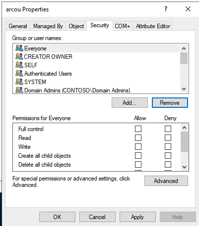 Снимок экрана: свойства пользователя.