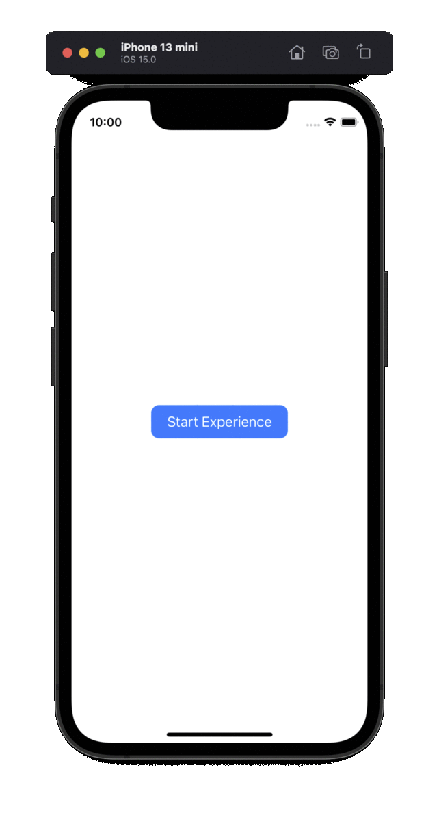 GIF animation that demonstrates the final look and feel of the quickstart iOS app.