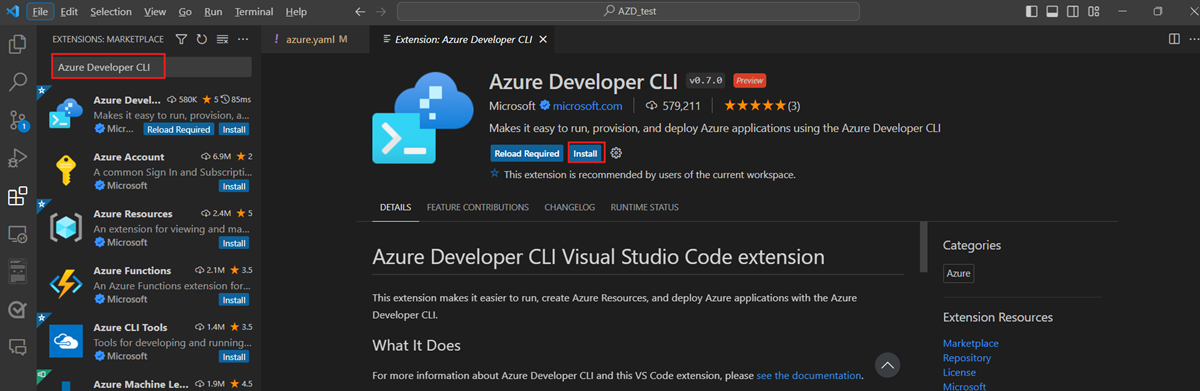 Снимок экрана: Visual Studio Code с командой входа в палитре команд.