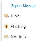 Значок сообщить о фишинге надстройки в Outlook в Интернете.