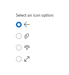 A group radio buttons with symbol icons