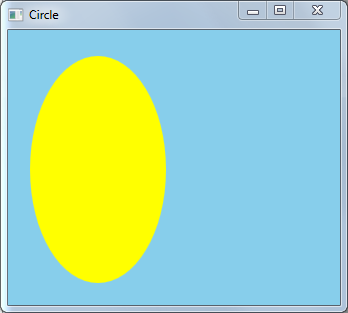 Снимок экрана: программа рисования круга