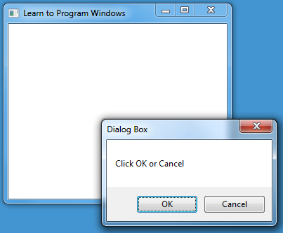 Снимок экрана приложения с диалоговым окном
