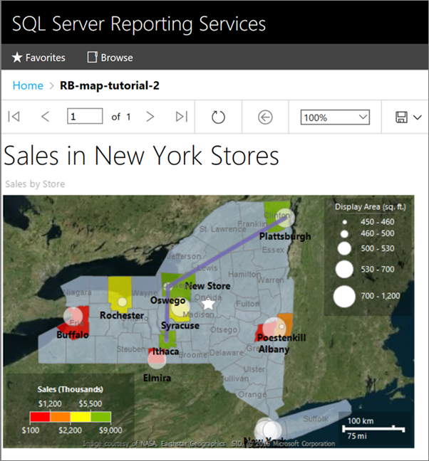 Map database. Report Builder.