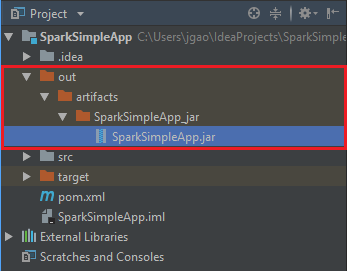Выходные данные артефакта проекта IntelliJ IDEA.