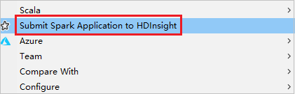 Кластеры HDInsight Spark в Azure Explorer отправки.