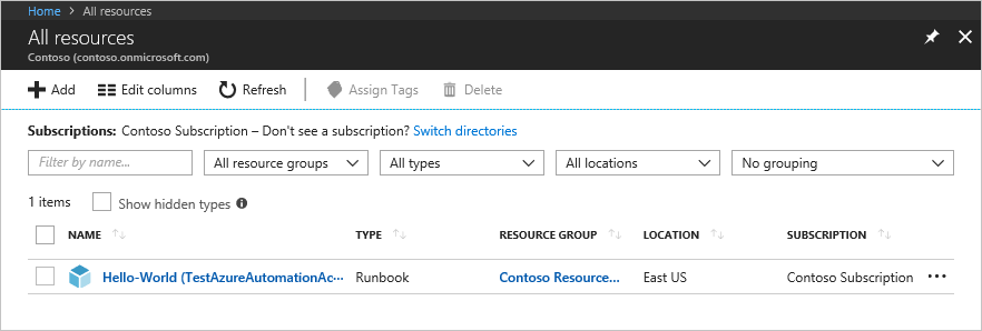 Runbook Azure RBAC на портале