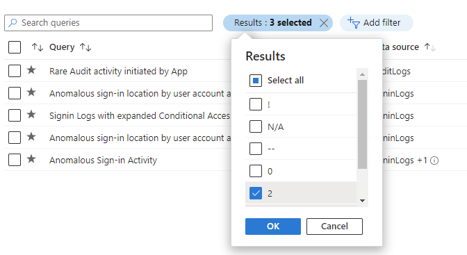 Снимок экрана, на котором показан фильтр, описанный в шаге 3.