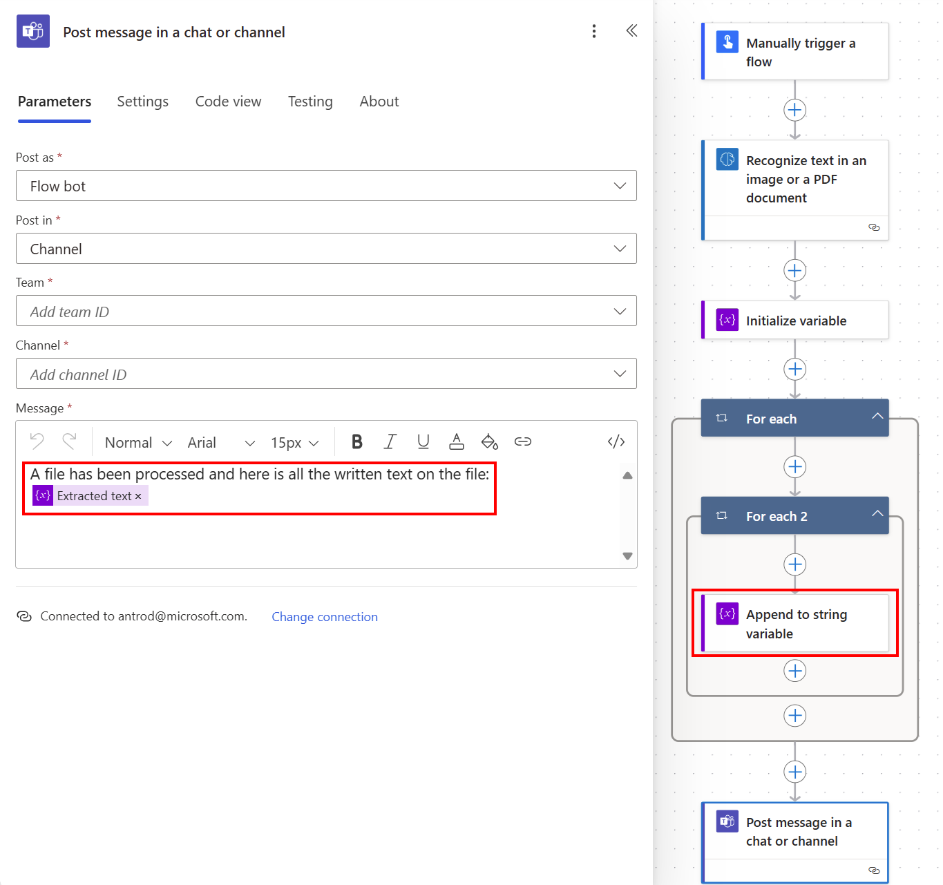 Снимок экрана, показывающий получение текста построчно.