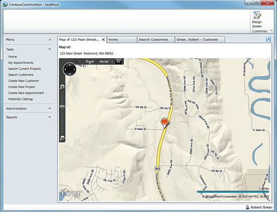 Вы можете использовать расширения LightSwitch, например Bing Map Control Extension, чтобы предоставлять дополнительный функционал в своих приложениях