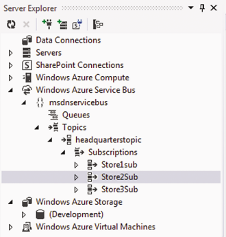 Создание темы и подписок Service Bus средствами Visual Studio