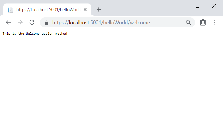 Окно браузера, в котором отображается ответ 