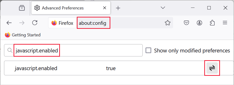 Firefox: в разделе 