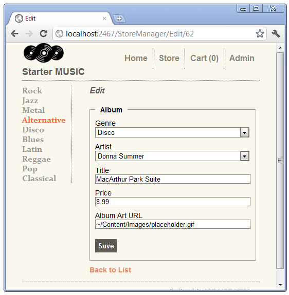 Изображение выбранного жанра