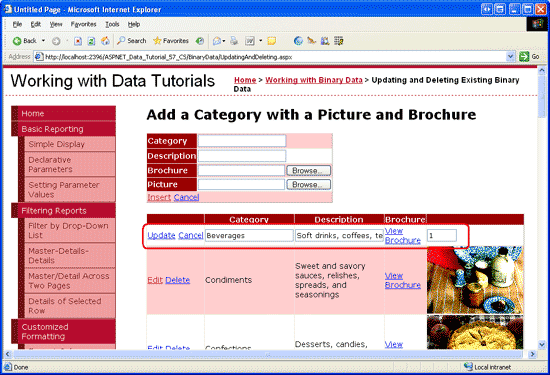 GridView не имеет интерфейса редактирования для BrochurePath