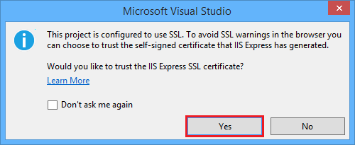 сведения о SSL-сертификате IIS Express