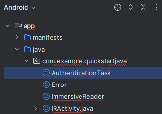 Screenshot of AuthenticationTask Java class file.