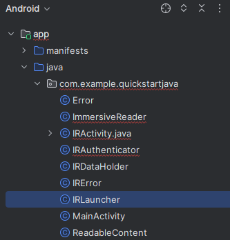 Screenshot of IRLauncher Java class file.