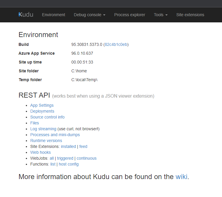 Снимок экрана: страница администрирования Kudu.