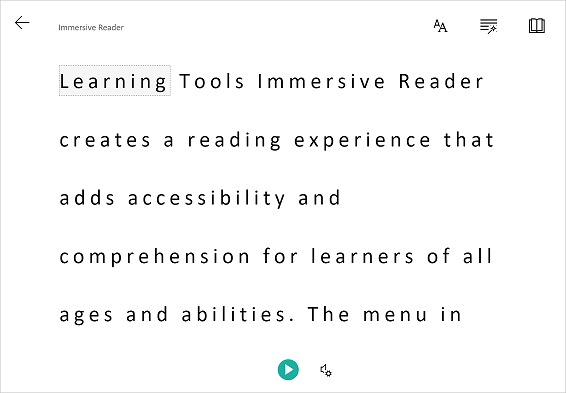 Снимок экрана: Иммерсивное средство чтения, в котором показано, как изолировать содержимое для улучшения удобочитаемости.