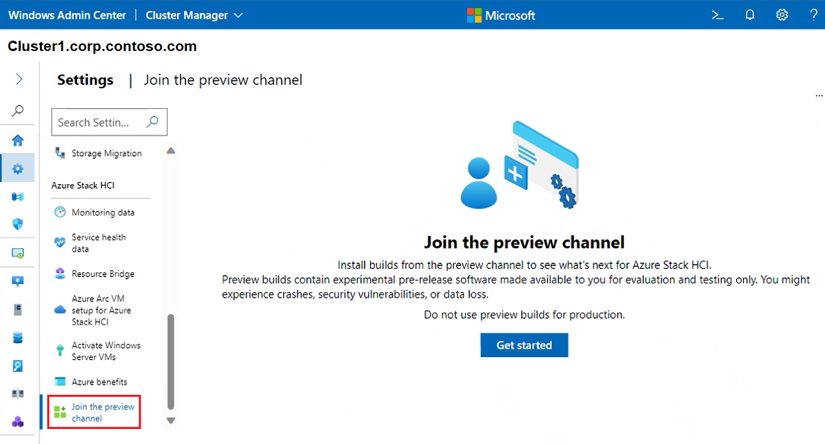 Снимок экрана: присоединение кластера к экрану предварительного просмотра канала.
