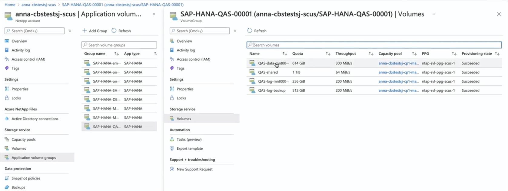 Развертывание первого узла SAP HANA с помощью группы томов приложений Azure  NetApp Files для SAP HANA | Microsoft Learn