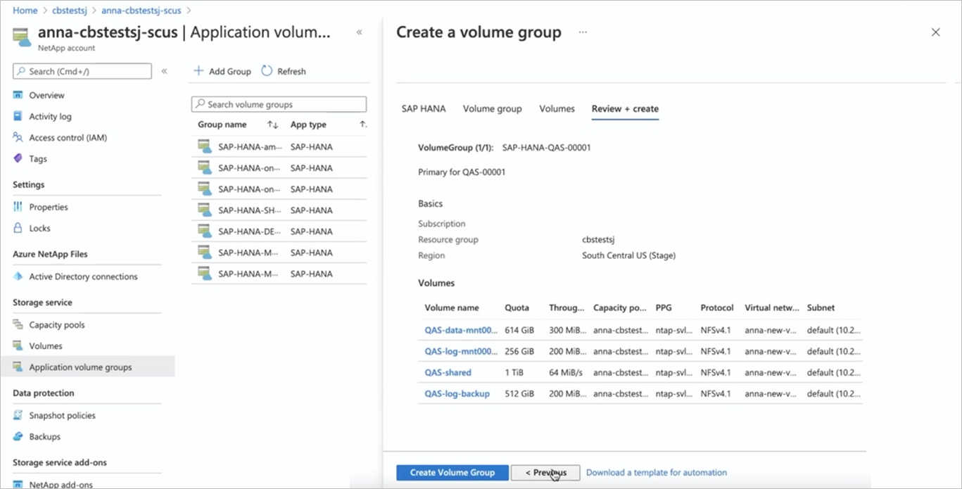 Развертывание первого узла SAP HANA с помощью группы томов приложений Azure  NetApp Files для SAP HANA | Microsoft Learn