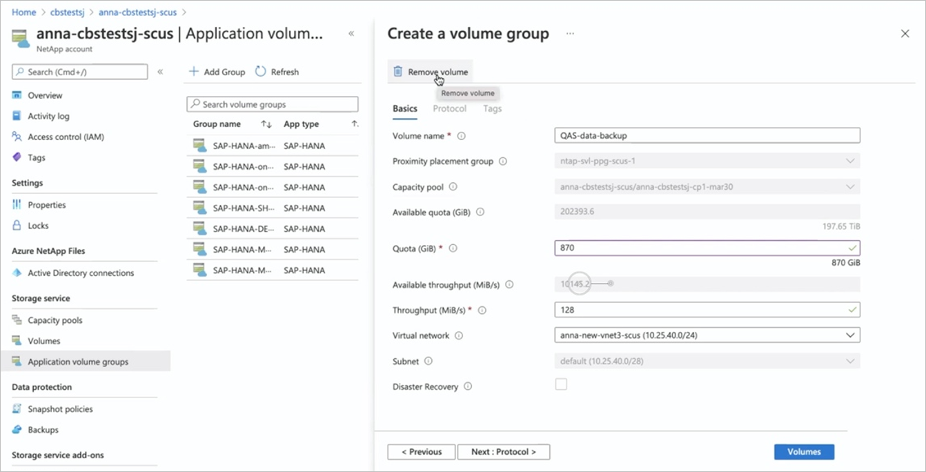 Развертывание первого узла SAP HANA с помощью группы томов приложений Azure  NetApp Files для SAP HANA | Microsoft Learn