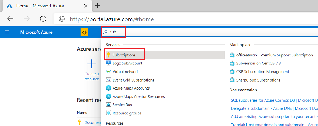search subscriptions