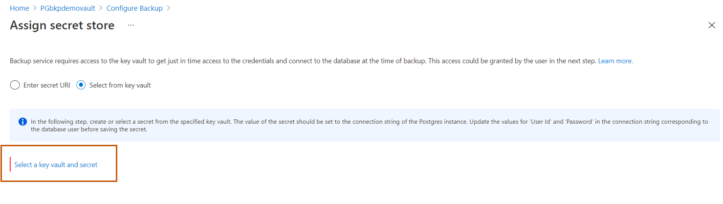Снимок экрана: назначение сервера Azure PostgreSQL.