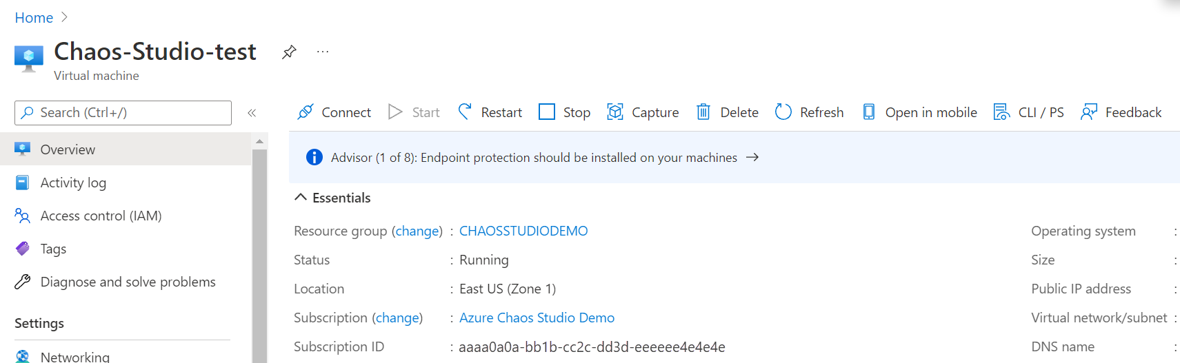 Снимок экрана: удаление виртуальной машины.