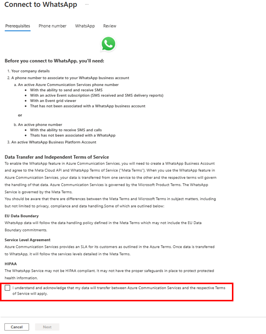 Регистрация учетной записи WhatsApp для бизнеса - An Azure Communication  Services concept document | Microsoft Learn