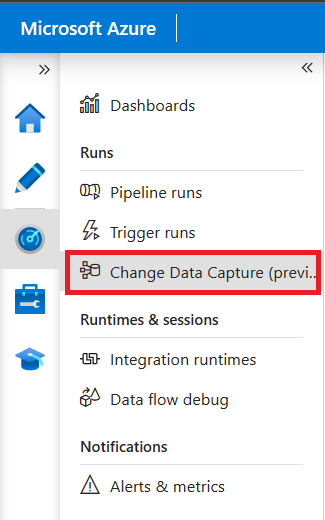 Screenshot of the Change Data Capture button.