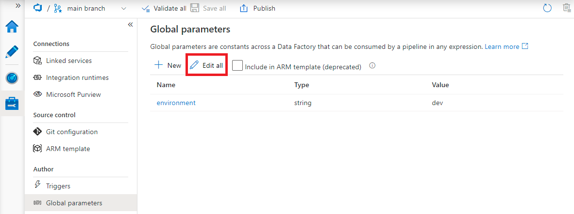 Create global parameters