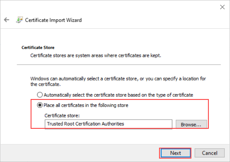 Install certificate on client 2