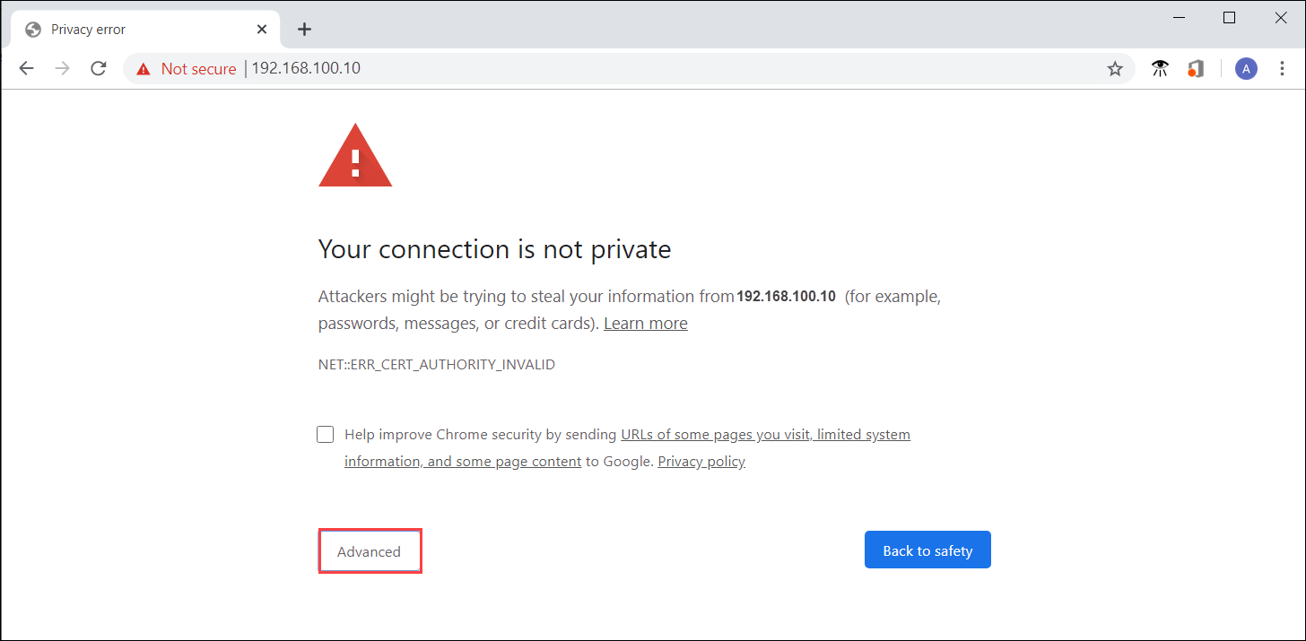 Сообщение об ошибке сертификата безопасности веб-сайта