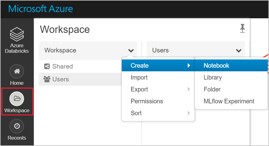 Create a notebook in Databricks