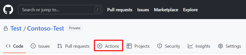 Screenshot that shows you where the Actions button is located.