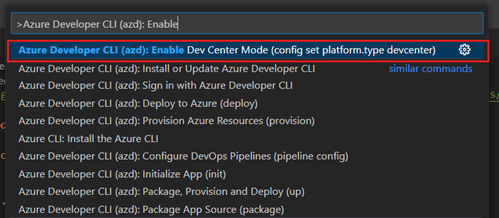 Снимок экрана: Visual Studio Code, на котором показана команда