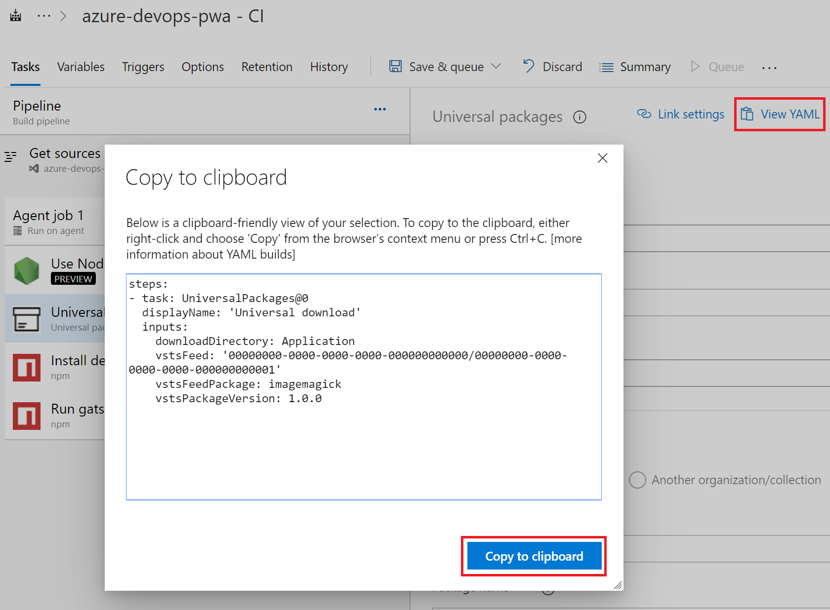 Package yaml. Universal package.. NPRINTING.