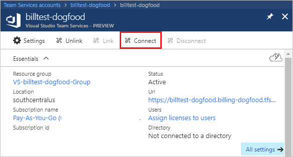 Подключение Azure AD с помощью портала Azure