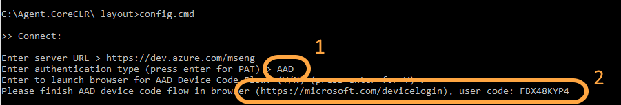 Поток проверки подлинности кода устройства Azure Active Directory для агента конвейеров.