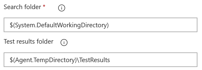 Параметр VSTest TestResultsDirectory доступен в пользовательском интерфейсе задачи.