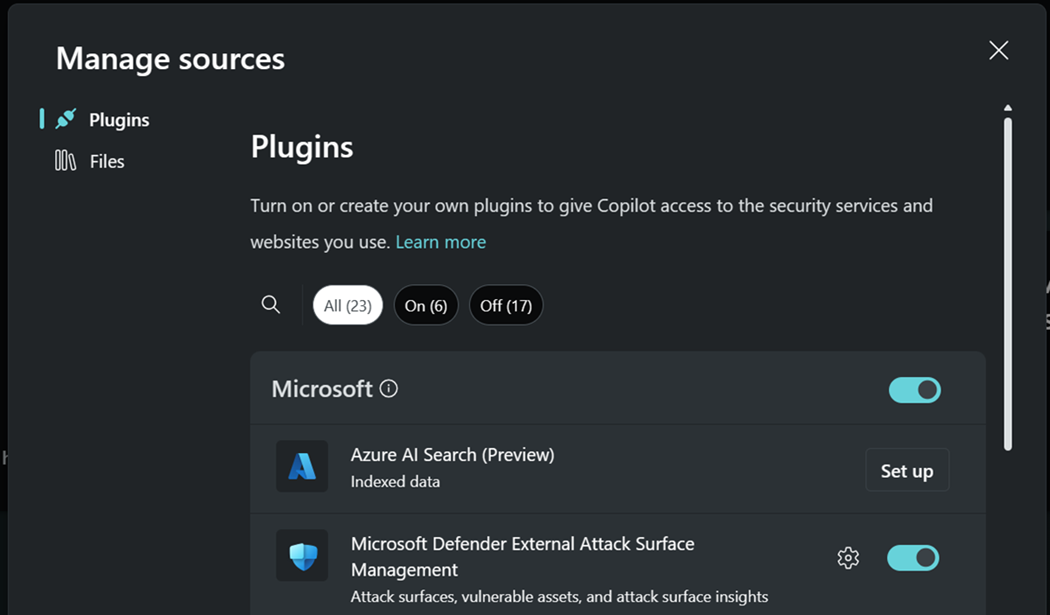 Скриншот активации Defender EASM в Security Copilot.