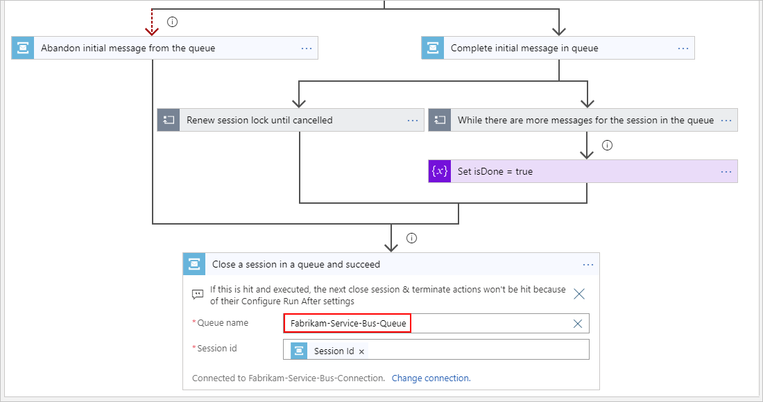 Действие служебной шины Microsoft Azure — 