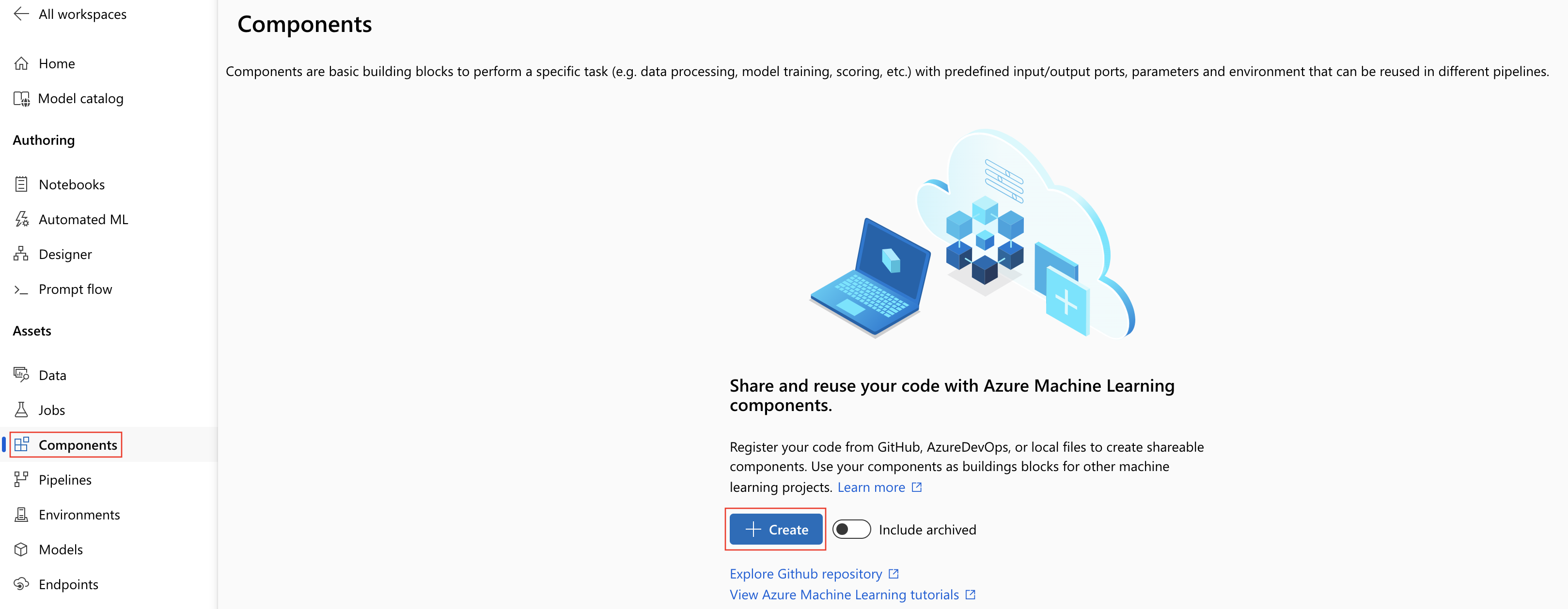 Снимок экрана: кнопка регистрации записи на странице компонента.